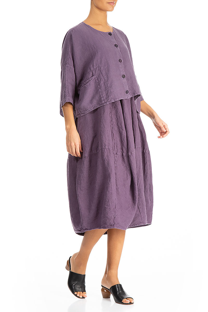 Boxy Amethyst Linen Jacket