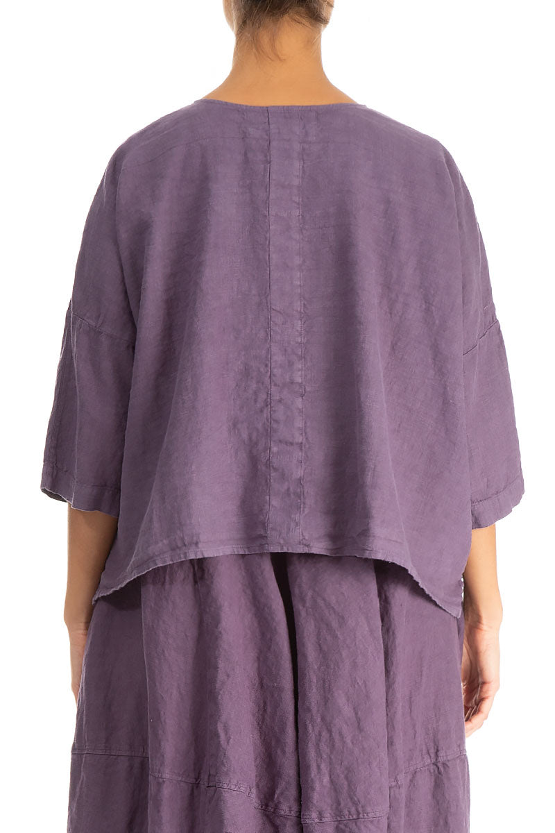 Boxy Amethyst Linen Jacket