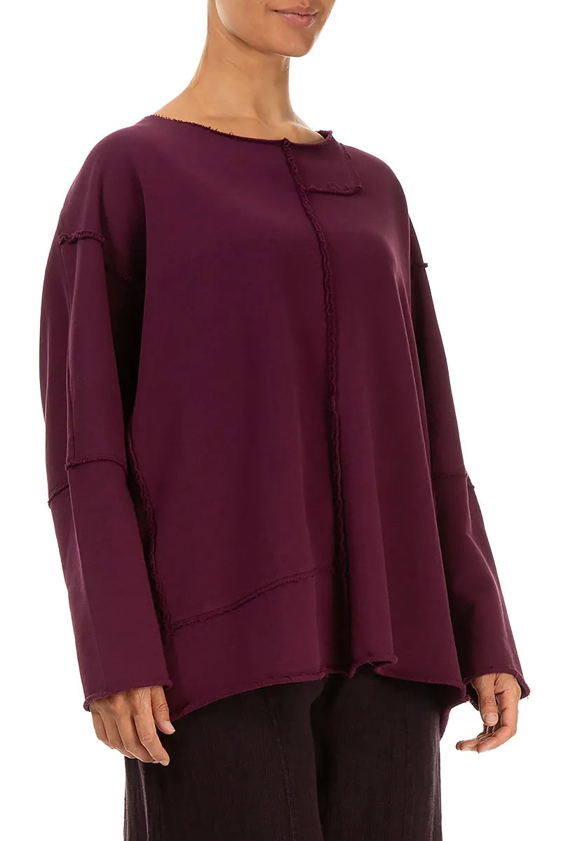 Boxy Aubergine Cotton Jumper 3