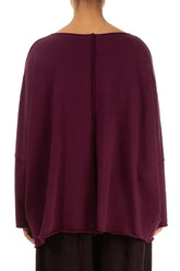 Boxy Aubergine Cotton Jumper 2