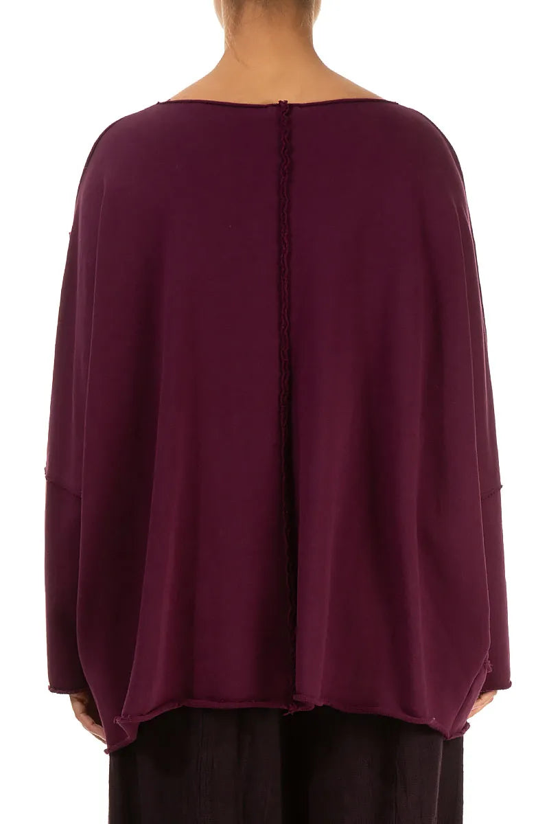 Boxy Aubergine Cotton Jumper 2