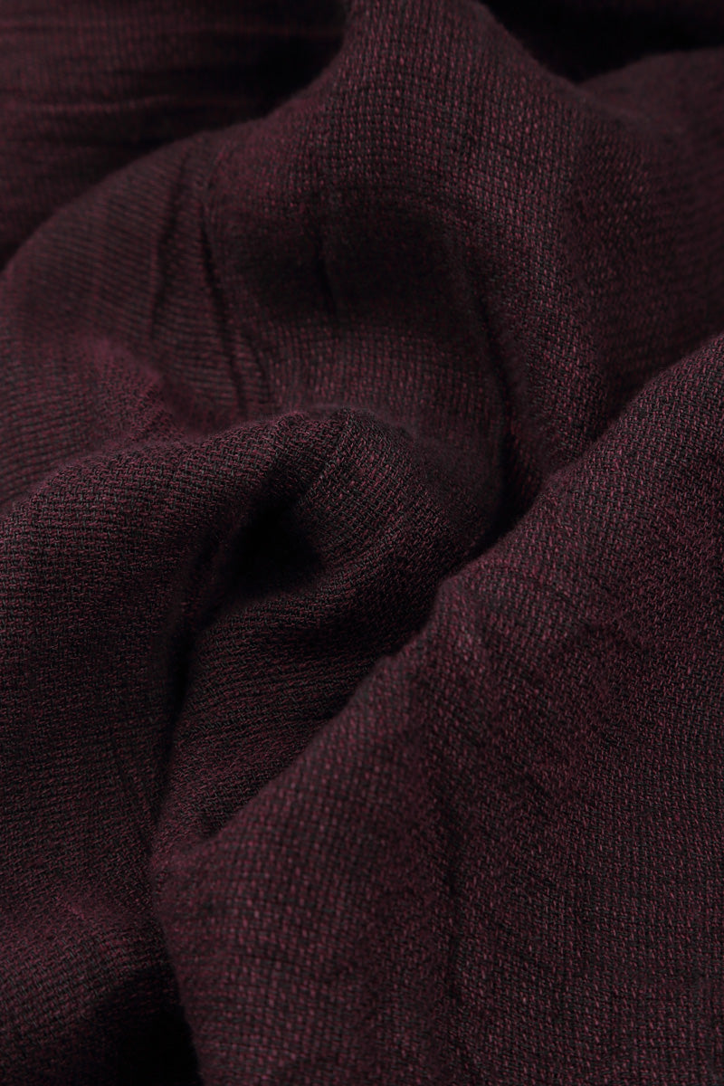 Chemisier carré en lin mélangé aubergine