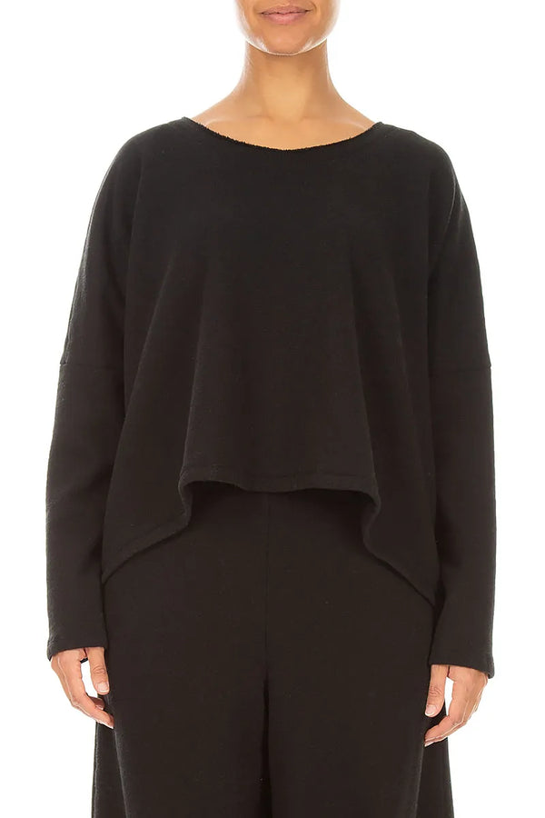 Boxy Black Cashmere Cotton Jumper 1