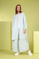 Boxy Blue Striped Linen Jacket 5