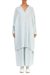 Boxy Blue Striped Linen Jacket 1