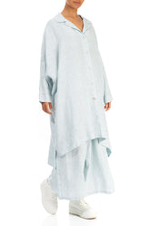 Boxy Blue Striped Linen Jacket 3