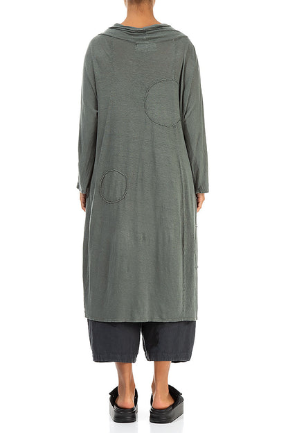 Boxy Bubble Décor Sage Linen Jersey Dress 2
