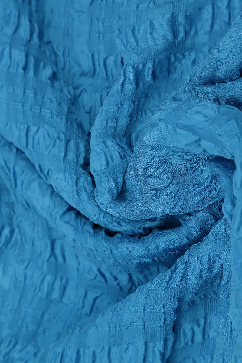 Chemisier ample en soie légère bleu cobalt
