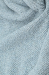 Boxy Cowl Neck Silver Blue Wool Sweater 5