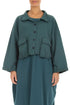 Boxy Deep Turquoise French Terry Cotton Jacket 1