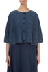 Boxy Denim Blue Linen Jacket 1