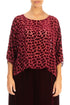 Boxy Devoré Petals Claret Silk Velvet Blouse 1