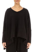 Boxy Felted Plush Wool Black Cotton Jumper 2