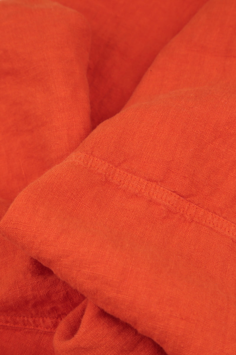 Boxy Flame Orange Linen Jacket 5