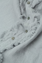 Boxy Frayed Edge Silver Grey Gauze Linen Blouse 5