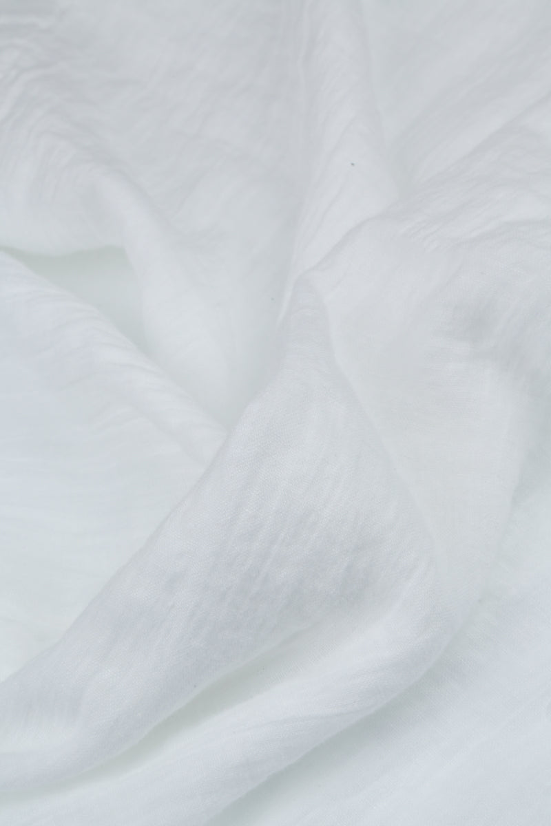 Boxy Frayed Edge White Gauze Linen Blouse 5