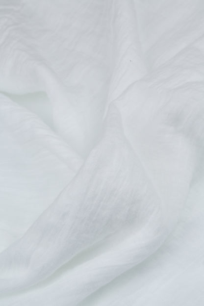 Boxy Frayed Edge White Gauze Linen Blouse 5