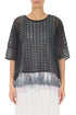 Boxy Graphite Broderie Cotton Blouse 1
