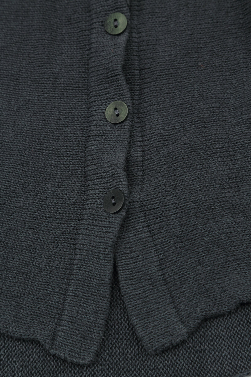 Boxy Graphite Linen Cardigan 5