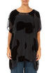 Boxy Large Devoré Bubbles Black Silk Velvet Tunic 1