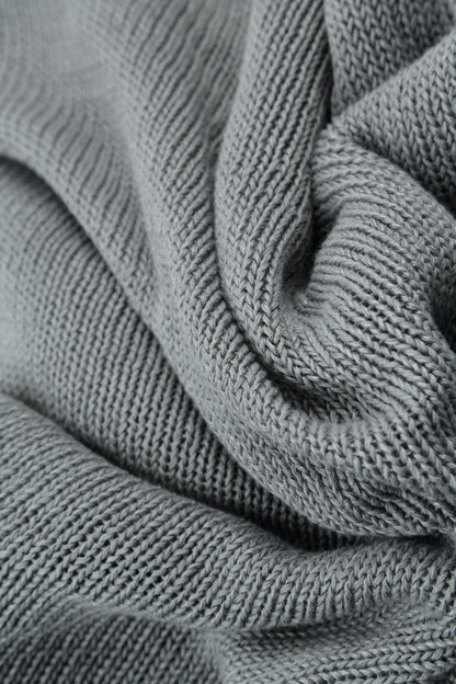 Boxy Light Grey Linen Cardigan 5