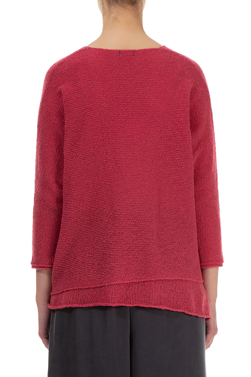 Boxy Pink Punch Wool Sweater 2