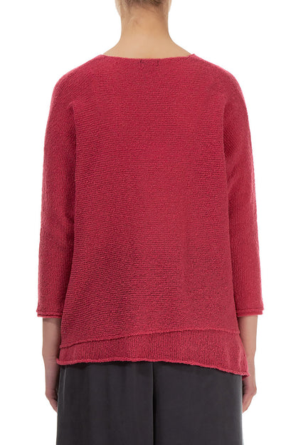 Boxy Pink Punch Wool Sweater 2