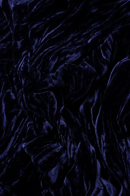 Boxy Royal Purple Crumpled Silk Velvet Blouse 5