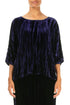 Boxy Royal Purple Crumpled Silk Velvet Blouse 1