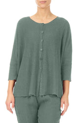Boxy Sage Linen Cardigan 3