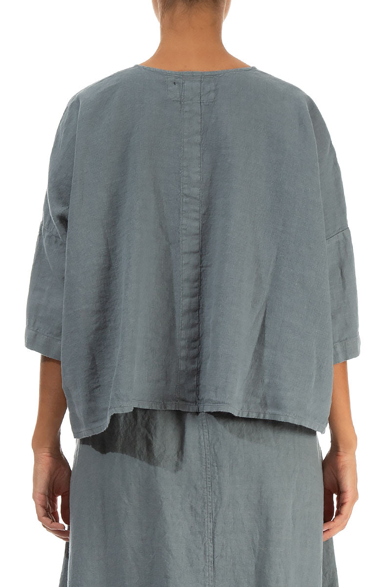 Boxy Sage Linen Jacket 2