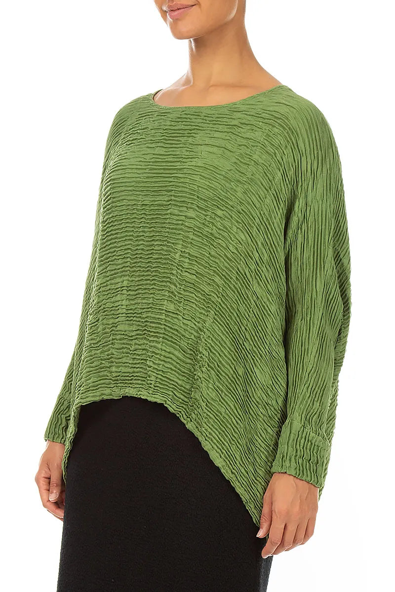 Blouses amples en soie plissée vert trèfle