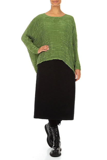 Blouses amples en soie plissée vert trèfle