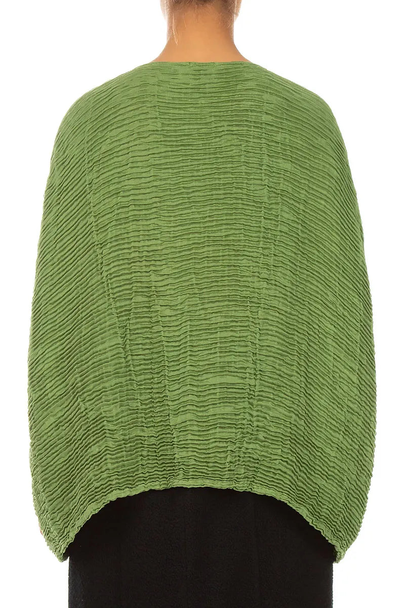 Blouses amples en soie plissée vert trèfle