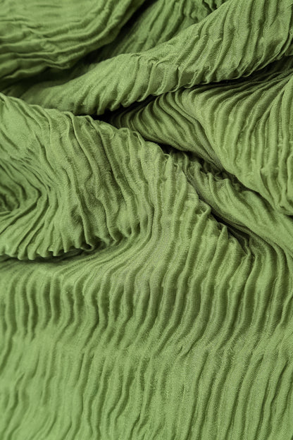 Blouses amples en soie plissée vert trèfle