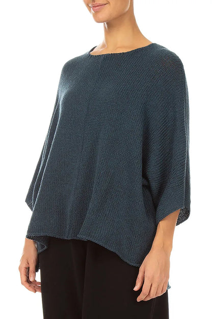 Boxy Slate Blue Merino Wool Jumper 3
