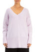 Boxy V-Neck Light Pink Wool Sweater 1