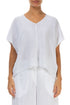 Boxy V-Neck White Linen Vest 1