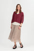 Broderie Sleeve Antique Ruby Linen Jumper 1