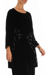 Bubble Pattern Black Silk Velvet Tunic 3