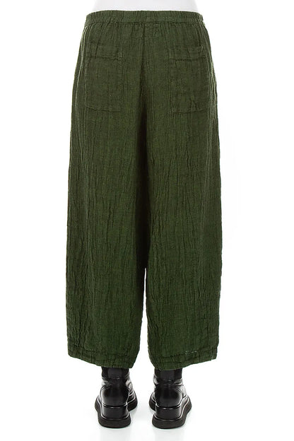 Bubble Shamrock Green Mélange Linen Trousers 2