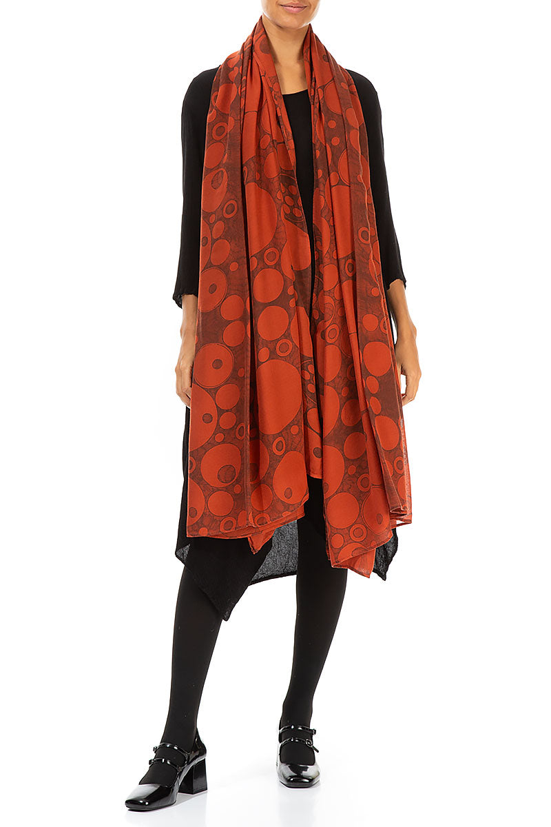 Bubbles Print Brick Silk Scarf 2