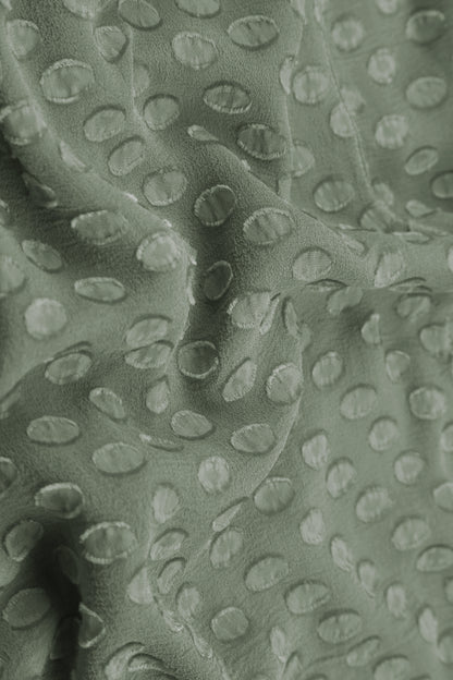 Bubbly Pattern Asymmetric Sage Silk Tunic 5