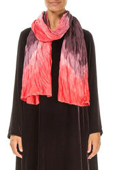 Burgundy Flame Ombré Pure Silk Scarf 1