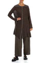 Button-Up Brown Linen Tunic 4