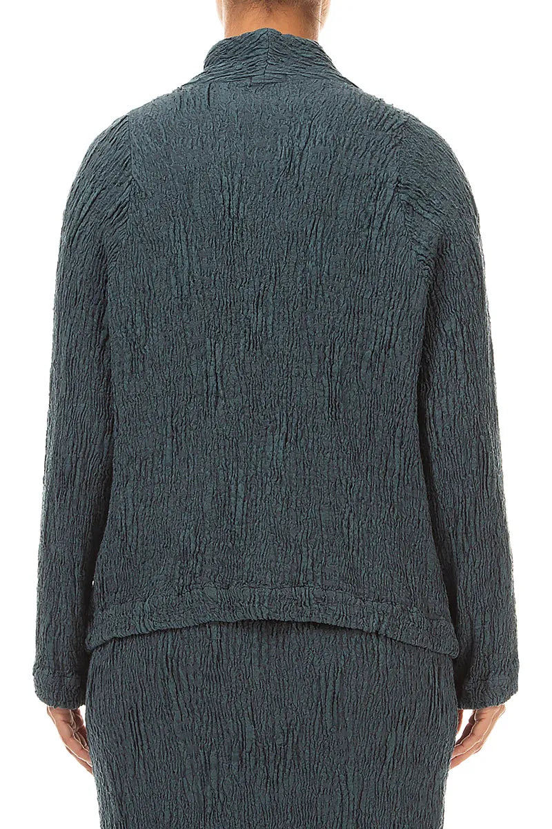 Button Slate Textured Silk Linen Jacket 2