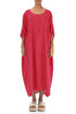 Buttoned Raspberry Linen Dress 1
