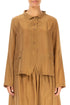 Buttoned Aged Copper Pure Silk Jacket 1