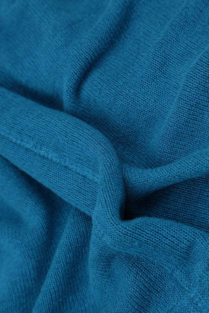 Buttoned Cobalt Blue Linen Cardigan 5