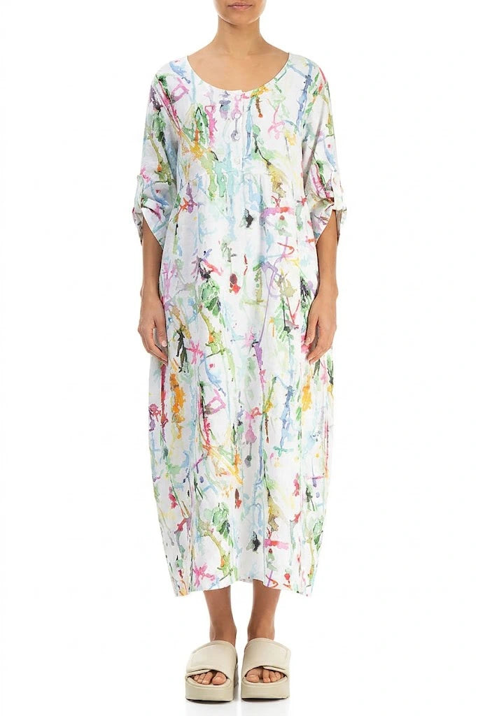 Robe en lin boutonnée Colour Splash